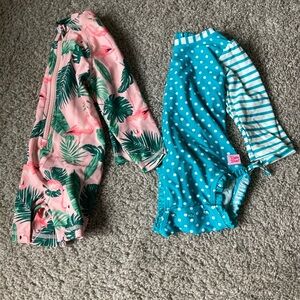 TWO adorable baby girl swimsuits. EUC Rufflebutts and Old Navy